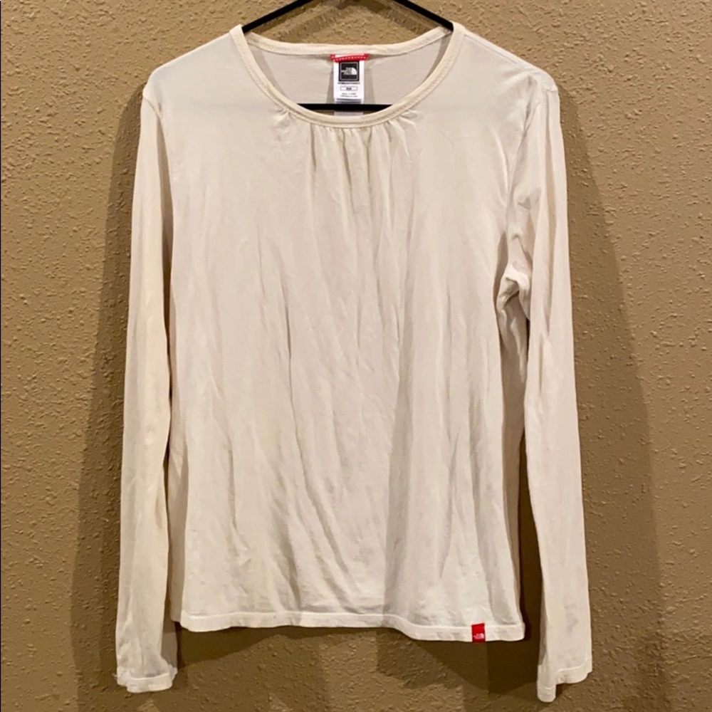 The North Face cream long sleeve shirt